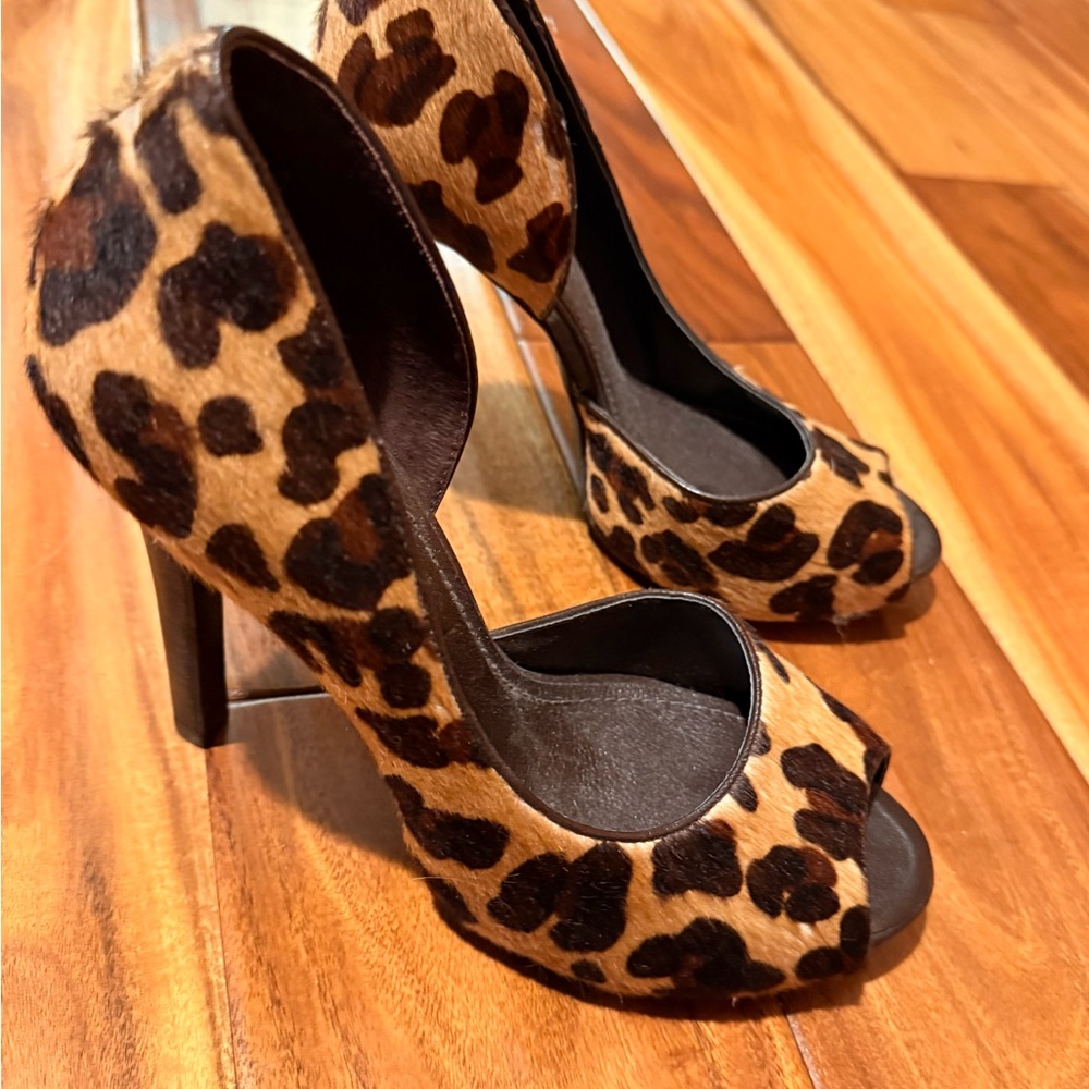Gianni Bini Animal Print Peep Toe Heels